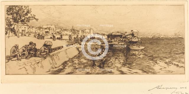 Pier of Bercy (Embarcadere, quai de Bercy), 1891. Creator: Auguste Lepere.