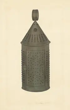 Pierced Tin Lantern, 1935/1942. Creator: Francis Bruner