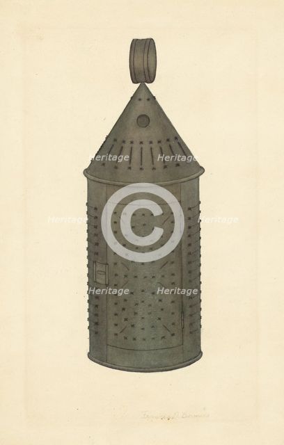Pierced Tin Lantern, 1935/1942. Creator: Francis Bruner.