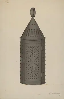 Pierced Tin Lantern, c. 1941. Creator: Edward D. Williams
