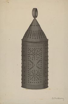 Pierced Tin Lantern, c. 1941. Creator: Edward D. Williams