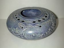 Pierced Blue Pot with Animals and Vegetal Scroll, Iran, last quarter 11th or 12th century. Creator: Unknown