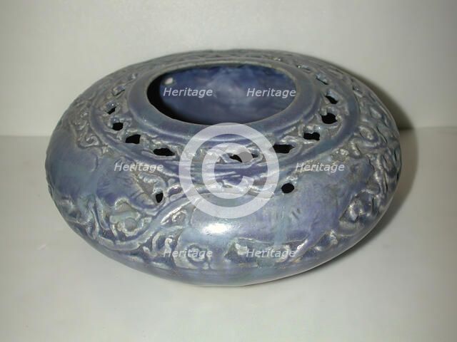 Pierced Blue Pot with Animals and Vegetal Scroll, Iran, last quarter 11th or 12th century. Creator: Unknown.