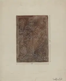 Pierced Metal Screen from Confessional, c. 1936. Creator: Geoffrey Holt