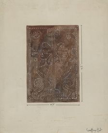 Pierced Metal Screen from Confessional, c. 1936. Creator: Geoffrey Holt