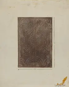 Pierced Metal Screen from Confessional, c. 1936. Creator: Geoffrey Holt