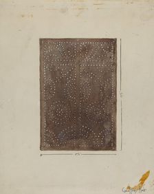 Pierced Metal Screen from Confessional, c. 1936. Creator: Geoffrey Holt