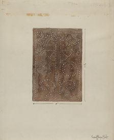 Pierced Metal Screen Inside Confessional, c. 1936. Creator: Geoffrey Holt