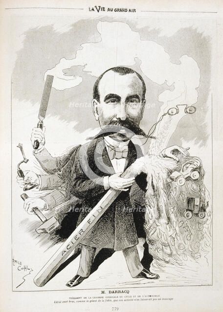 Pierre-Alexander Darracq, French automobile manufacturer, 1901. Artist: Emile Cohl