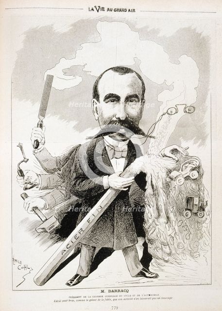 Pierre-Alexander Darracq, French automobile manufacturer, 1901. Creator: Emile Cohl.