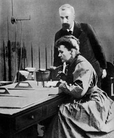 Pierre and Marie Curie in their laboratory, 1898 (1951)