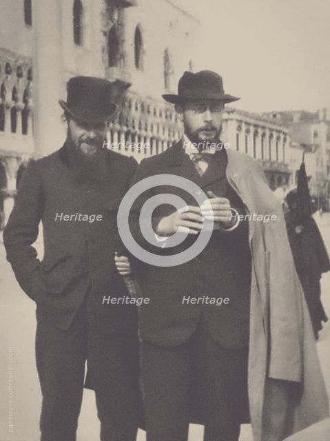 Pierre Bonnard (holding his Kodak box camera) with Ker-Xavier Roussel in Venice, 1899.