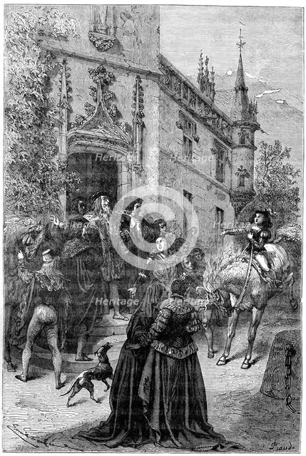 Pierre du Terrail leaves his family, 1898. Artist: Piaud