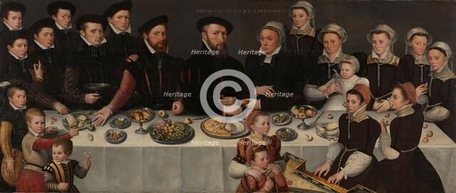Pierre de Moucheron (1508-67), his Wife Isabeau de Gerbier, their eighteen Children, their Son-in-La Creator: Anon.