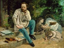 Pierre-Joseph Proudhon and his children, 1865