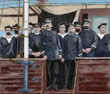 Pierre Loti aboard the gunboat Javelot, 1892. Creator: Unknown