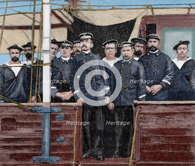 Pierre Loti aboard the gunboat Javelot, 1892.  Creator: Unknown.