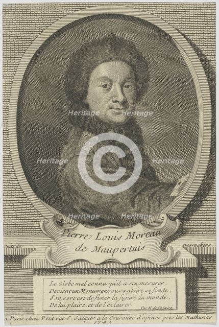 Pierre Louis Moreau de Maupertuis (1698-1759) , 1743. Creator: Desrochers, Étienne-Jehandier (1668-1741).