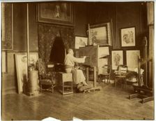 Pierre Puvis de Chavannes (1824-1898) in his workshop, c. 1890