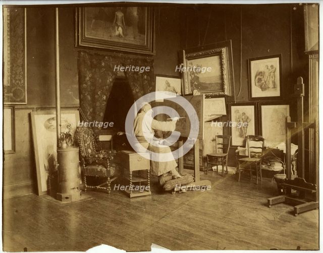 Pierre Puvis de Chavannes (1824-1898) in his workshop, c. 1890.