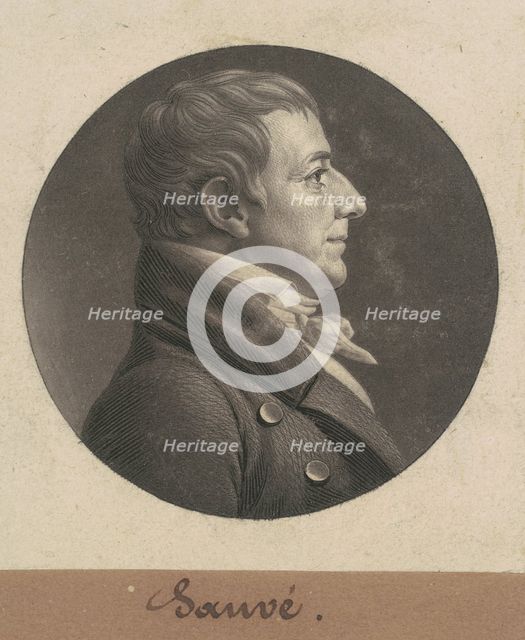 Pierre Sauvé, 1805. Creator: Charles Balthazar Julien Févret de Saint-Mémin.