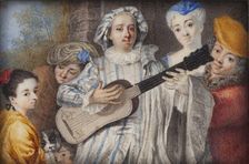 Pierre Sirois with his children, c1710s. Creator: Unknown