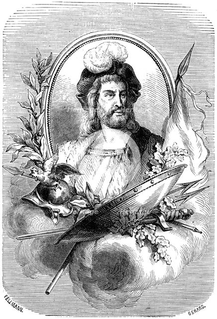 Pierre Terrail de Bayard, French soldier of the 16th century, 1882-1884.Artist: Gerard