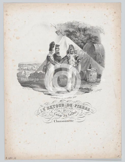 Pierre's Return or The Soldier's Vacation, possibly 1829. Creator: Hippolyte Bellangé.