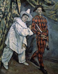Pierrot and Harlequin (Mardi-Gras) c1888. Artist: Paul Cezanne