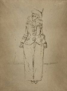Pierrot en Pied, Portrait of the Lady A. C., 1888. Creator: Theodore Roussel