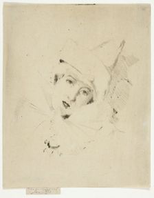 Pierrot, Portrait of the Lady A. C., 1888. Creator: Theodore Roussel