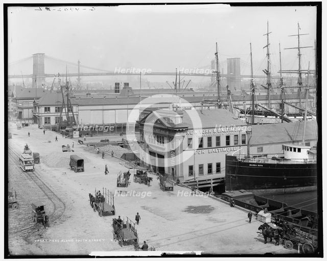 Piers along South Street, N.Y. City, c1908. Creator: Unknown.