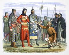 Piers Gaveston's head shown to the Earl of Lancaster, 1312 (1864). Artist: James William Edmund Doyle