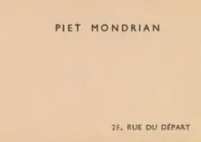 Piet Mondrian, calling card, ca. 1919-38. Creator: Anon