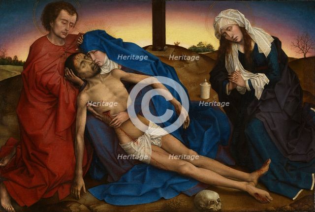 Pietà, 1436-1446. Artist: Weyden, Rogier, van der (ca. 1399-1464)