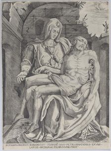 Pietà, set against an arched ruin, 1556-72. Creator: Master of the Name of Jesus Christ