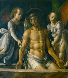 Pietà with two angels , 1480. Creator: Berruguete, Pedro (1450-1503)