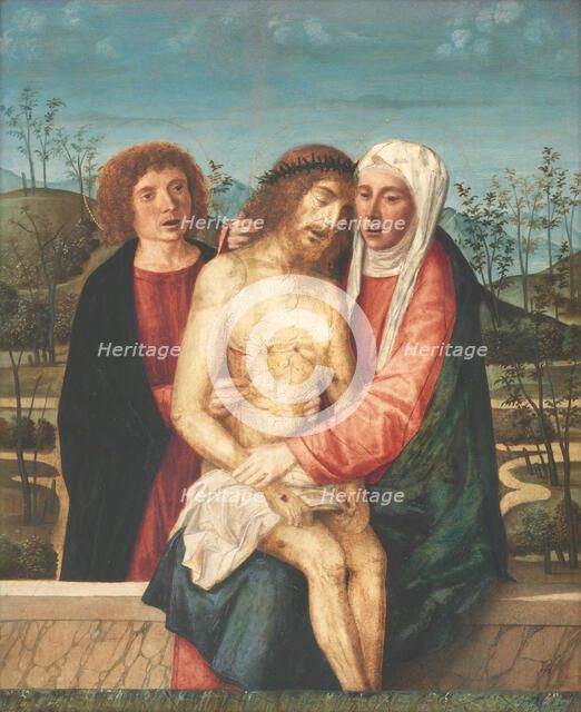 Pietà with Virgin and St. John, 1485-1527. Creator: Giovanni di Niccolo Mansueti.