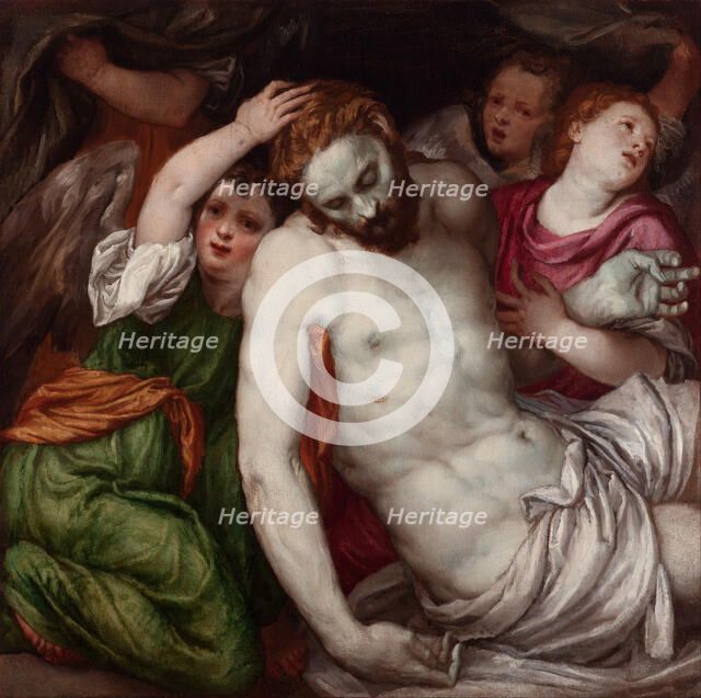 Pietà with Angels. Artist: Sustris, Lambert (1515/20-after 1591)