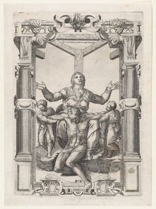 Pietà with Angels in Front of the Cross, 1547., 1547. Creator: Nicolas Beatrizet