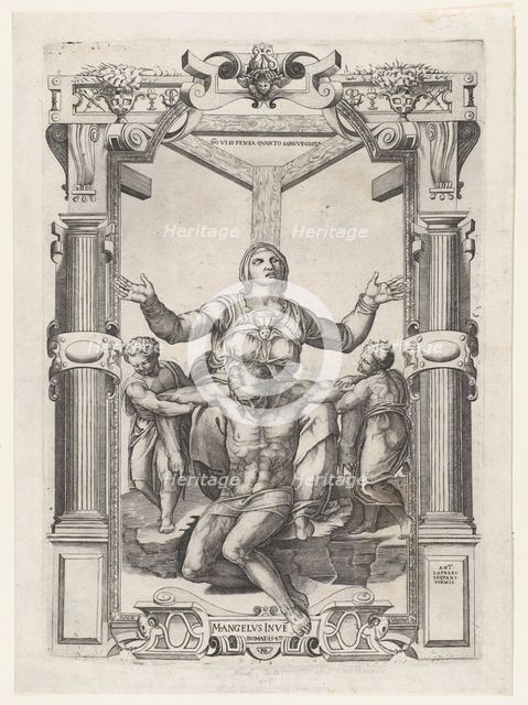 Pietà with Angels in Front of the Cross, 1547., 1547. Creator: Nicolas Beatrizet.