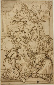Pieta, with Saints Francis, Roch, and Third Male Saint, n.d. Creator: Unknown