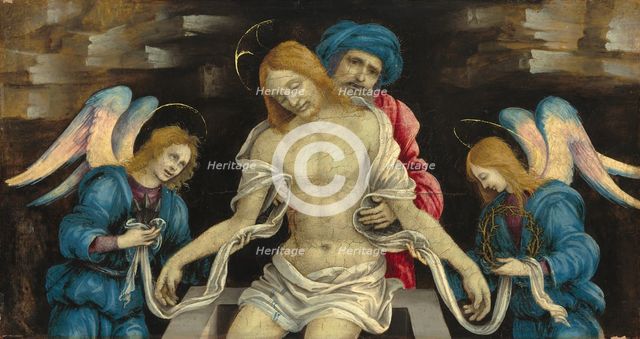 Pietà (The Dead Christ Mourned by Nicodemus and Two Angels), c. 1500. Creator: Filippino Lippi.