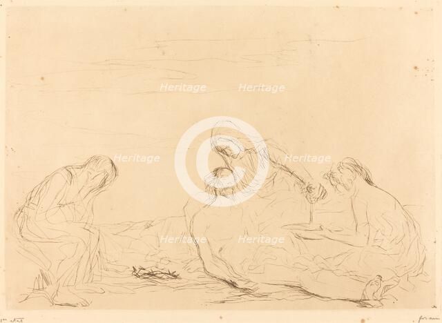 Pietà (third plate), 1910. Creator: Jean Louis Forain.