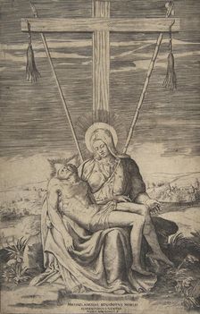 Pieta under the Cross of Golgatha, 1547. Creator: Giulio Bonasone