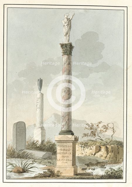 Pietas et Fides. Collection de tombeaux, sarcophages, Early 1800s.