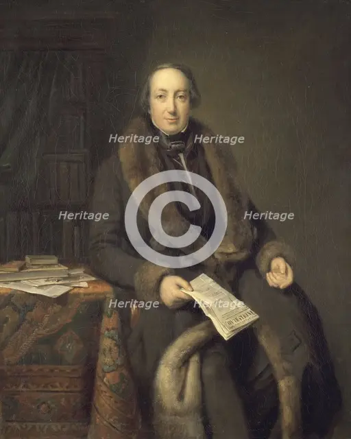 Pieter Arnold Diederichs, bookseller, founder of the 'Algemeen Handelsblad' newspaper, 1850-1860.  Creator: Johan Georg Schwartze.