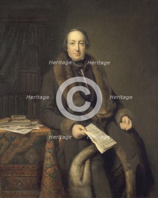 Pieter Arnold Diederichs, bookseller, founder of the 'Algemeen Handelsblad' newspaper, 1850-1860.  Creator: Johan Georg Schwartze.