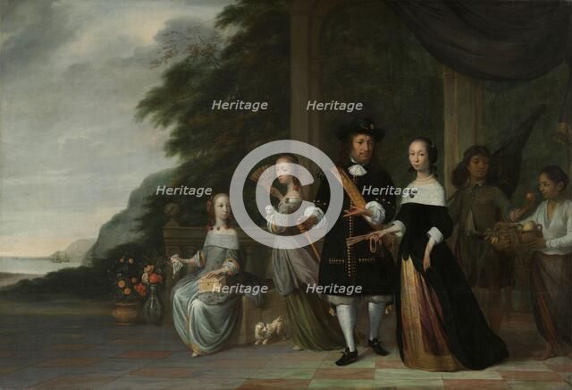 Pieter Cnoll, Cornelia van Nijenrode, their Daughters and Two Enslaved Servants, 1665. Creator: Jacob Jansz. Coeman.