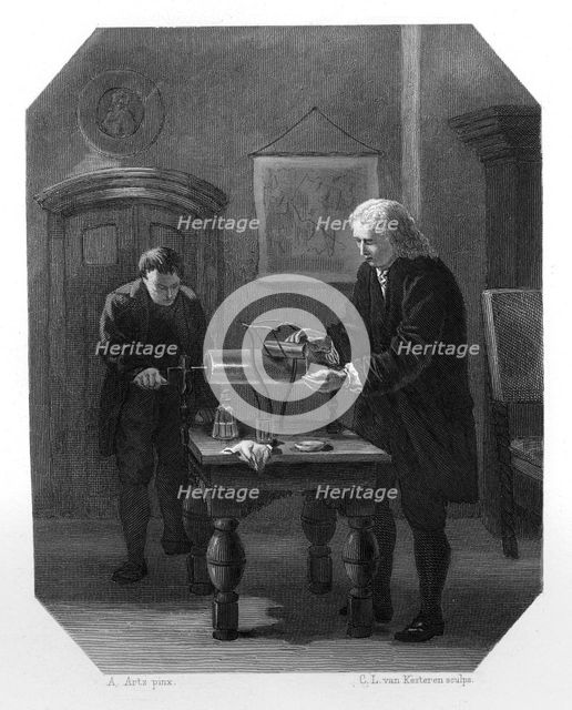 Pieter van Musschenbroek and Andreas Cunaeus, Dutch scientists, c1870. Artist: CL van Kesteren